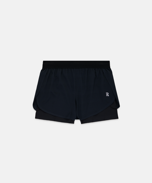 Women's CoolGrid™ 2-in-1 Run Shorts - Black