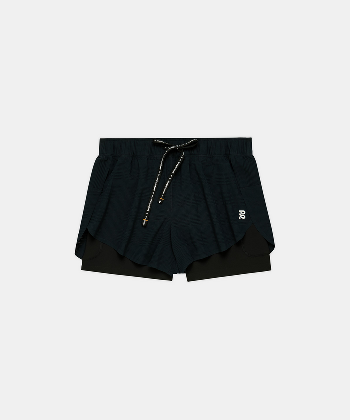 Women's CoolGrid™ 2-in-1 Run Shorts - Black