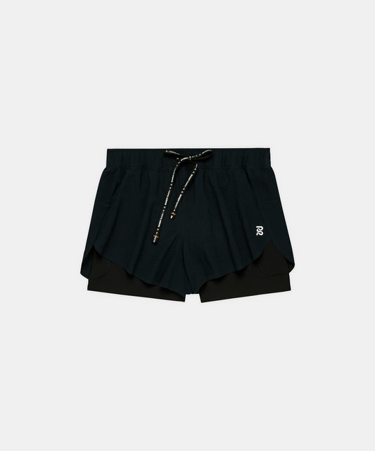 Women's CoolGrid™ 2-in-1 Run Shorts - Black