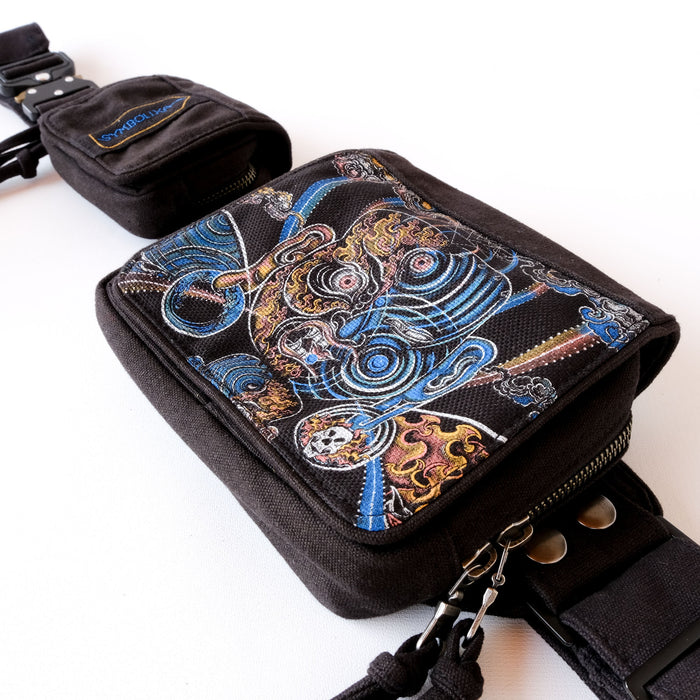YogaBhoga Belt Bag — Meditation & Cosmic Energy Art Belt Bag - Front View by Symbolika