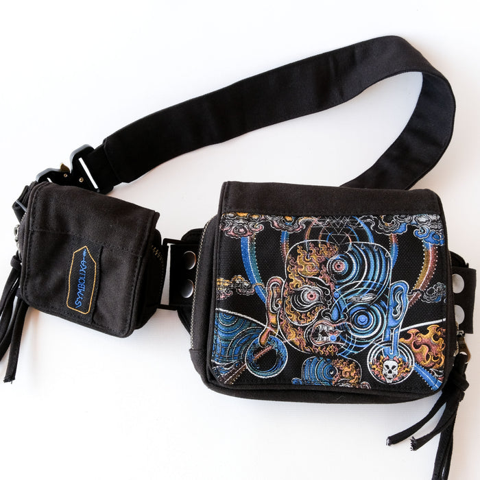 YogaBhoga Belt Bag — Meditation & Cosmic Energy Art - Sacred Geometry Design Detail by Symbolika