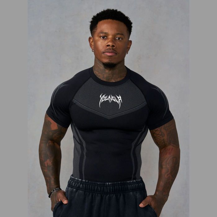YoungLA - 4065 - Warrior X Compression Tees - Black/Grey