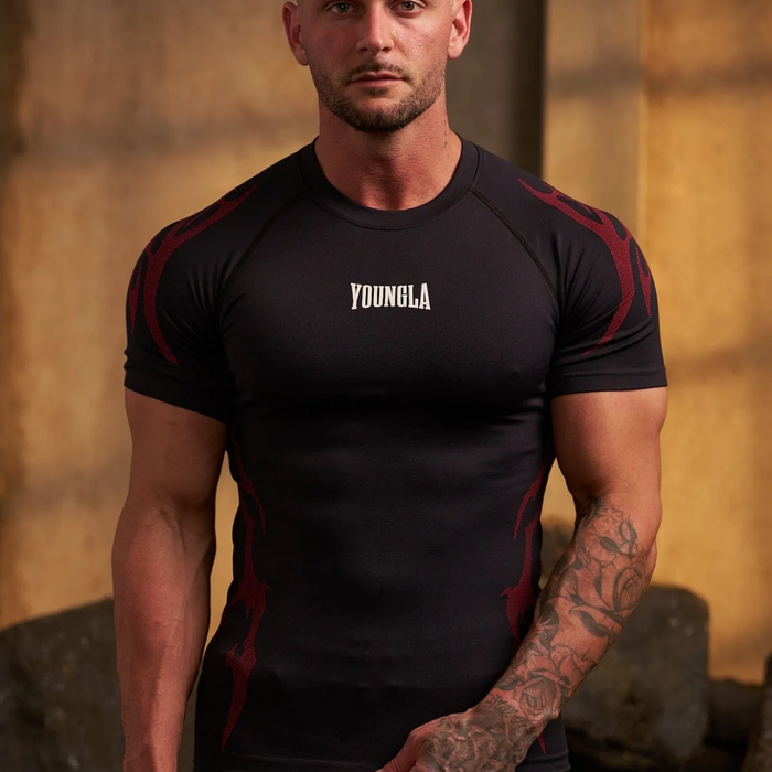 YoungLA - 4067 - Gothic Compression Tees - Black/Red