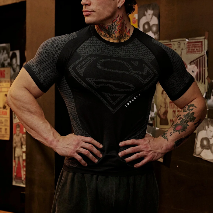 YoungLA - 4117 - Superman Compression Tees - Black