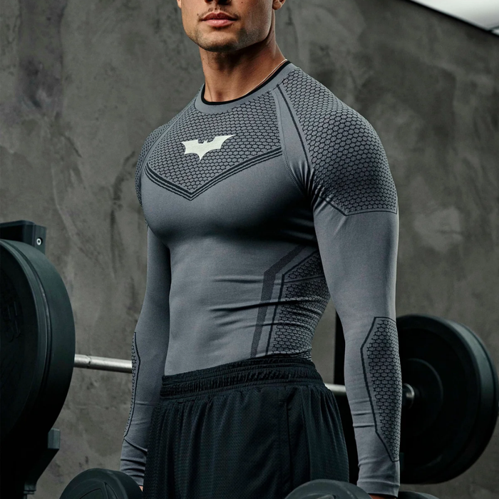 YoungLA - 8004 - Batman Compression Longsleeves - Dark Grey