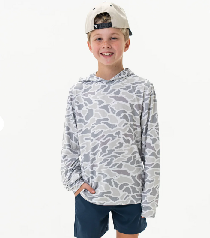Youth Performance Hoodie - White Camo