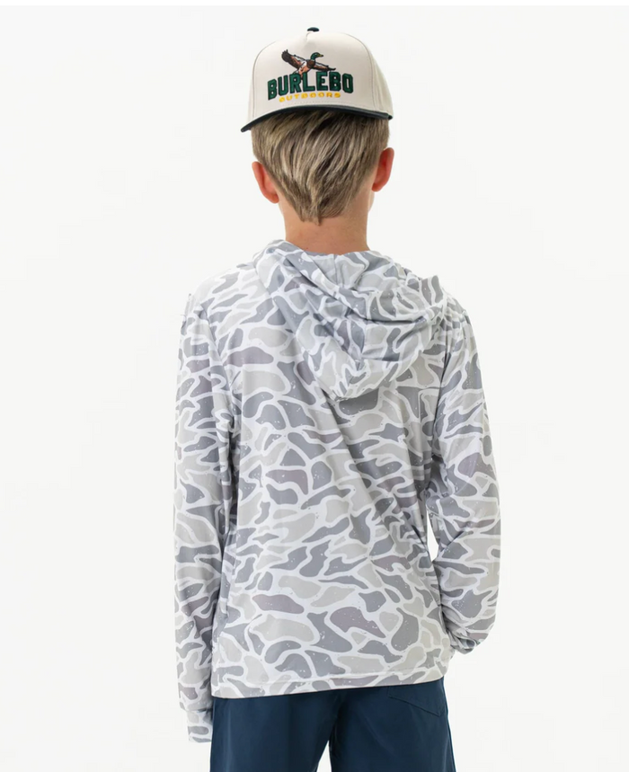 Youth Performance Hoodie - White Camo